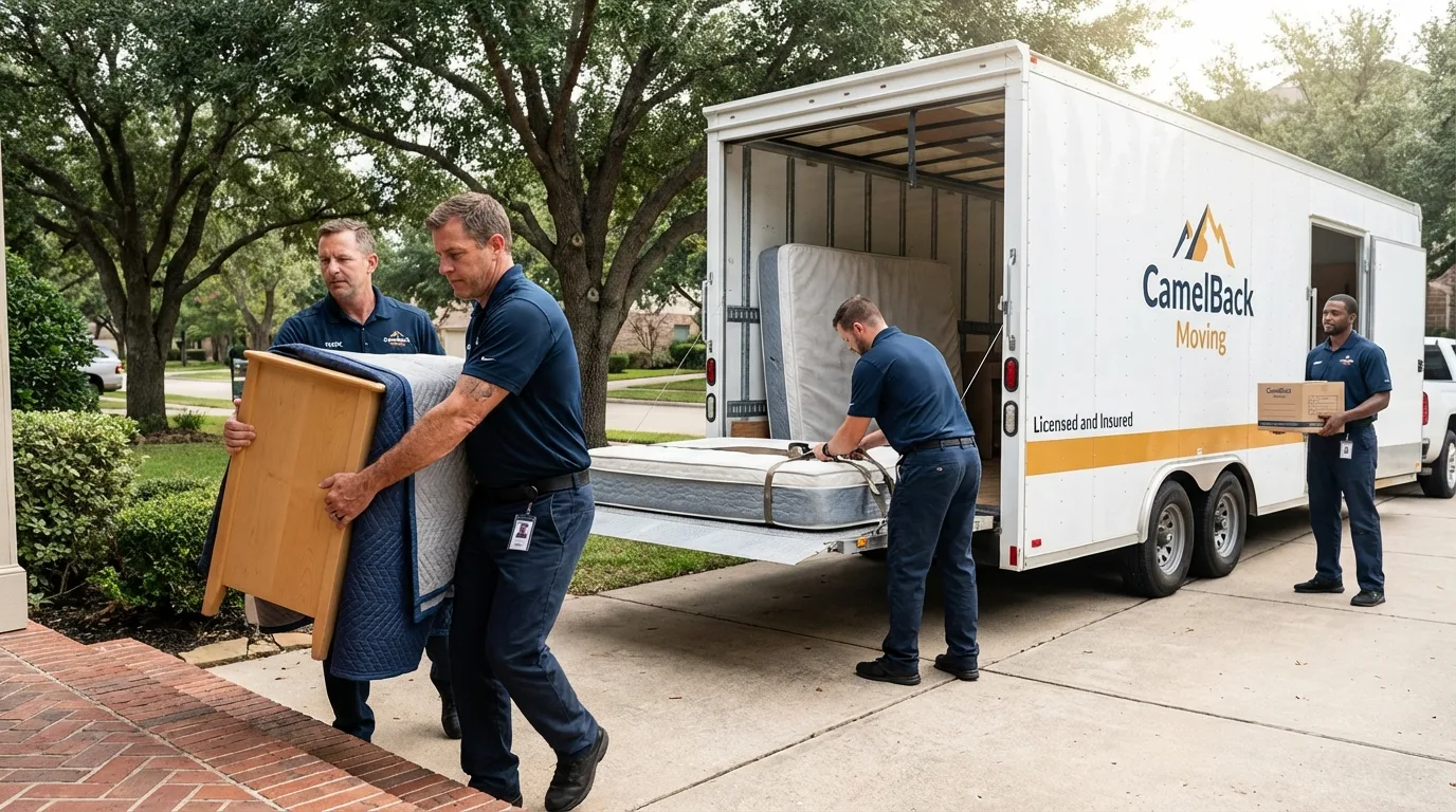 Crew loading residential truck for cross-state move from Holderness, NH